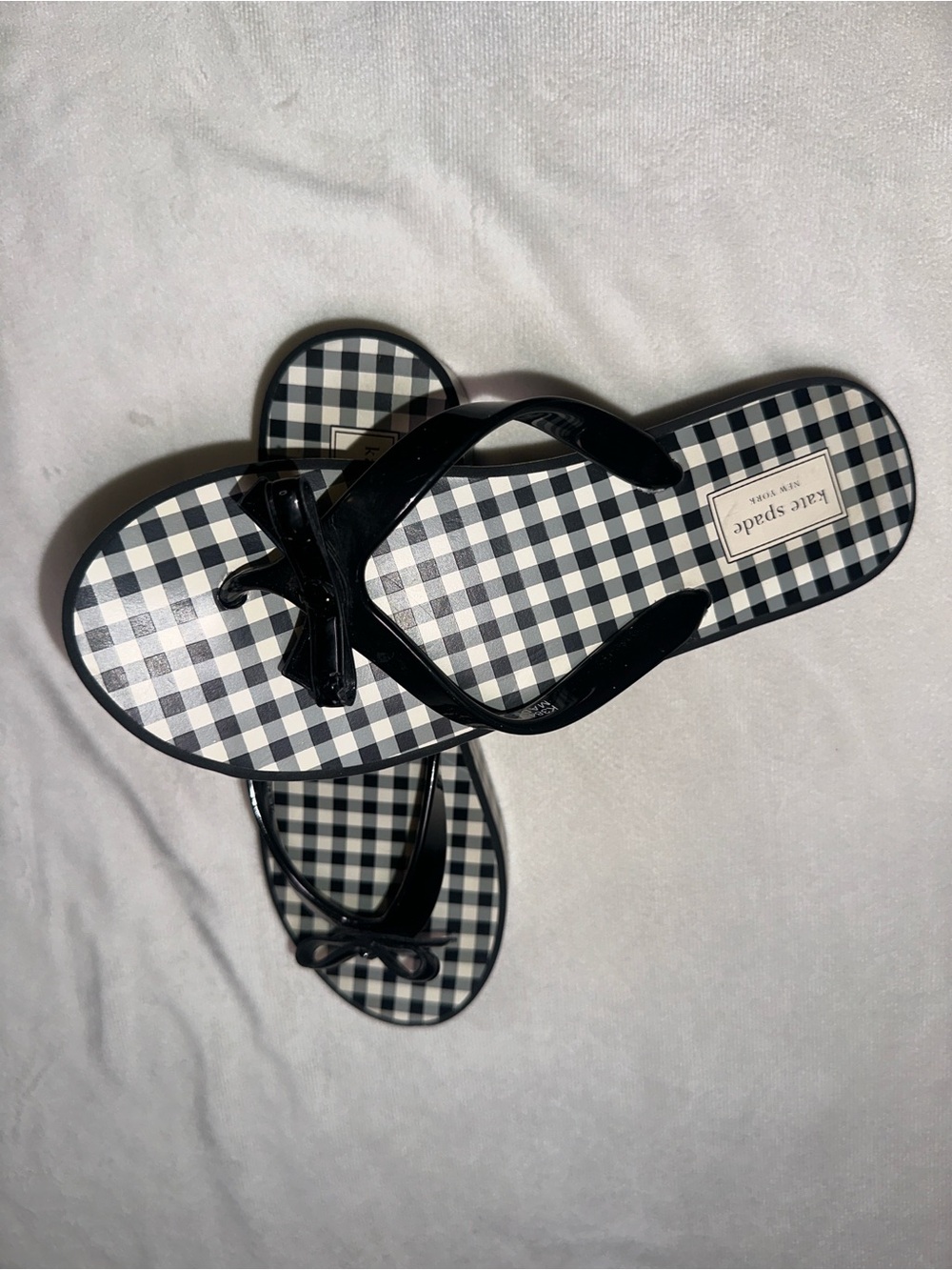 Kate Spade New York Gingham Platform Flip Flop Sandals Size 8